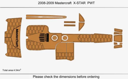 2007-2011 Mastercraft X-STAR PWT Anti-slip Custom EVA teak marine deck flooring