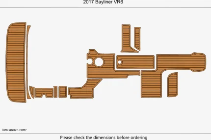 2017 Bayliner VR6 Swim Platform Cockpit Pad Boat EVA Foam Teak Deck Floor Mat