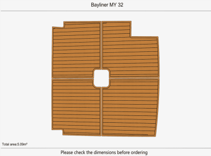 Bayliner MY 32 Cockpit 1/4" 6mm EVA Teak deck floor